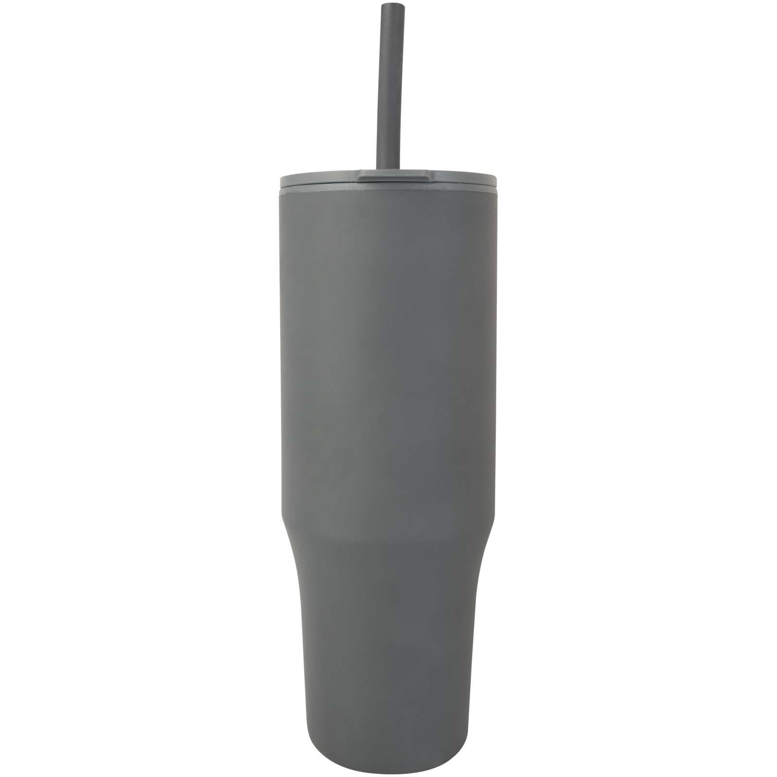 Brady 900 ml RCS-zertifizierter Isolierbecher mit Silikon Trinkhalm - grau - Vorderseite
