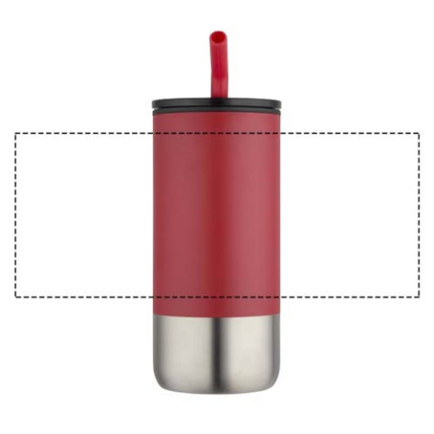 Grayson 480 ml RCS recycelter Isolierbecher mit Trinkhalm - rot – Bild 10
