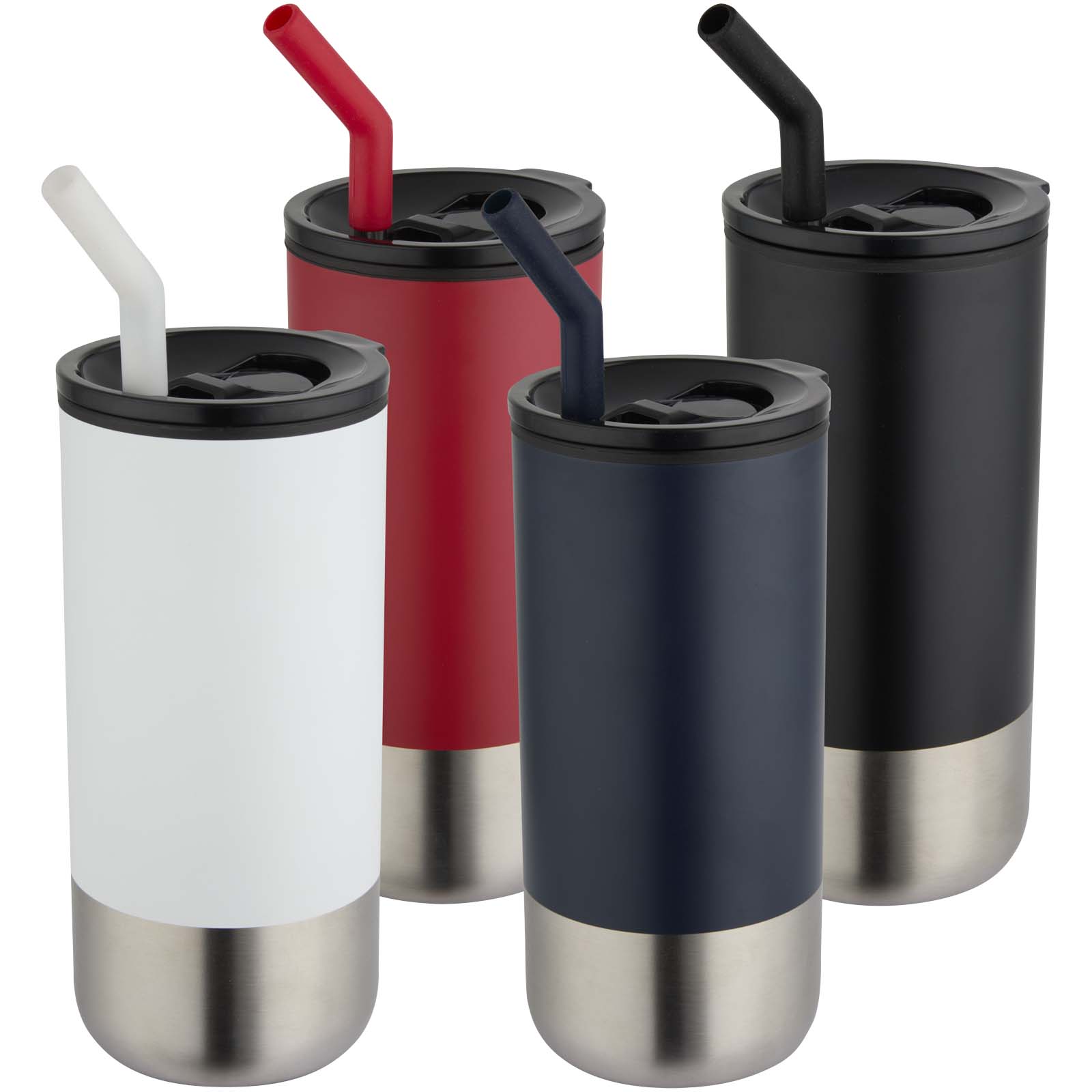 Grayson 480 ml RCS recycelter Isolierbecher mit Trinkhalm - navy - Gruppe