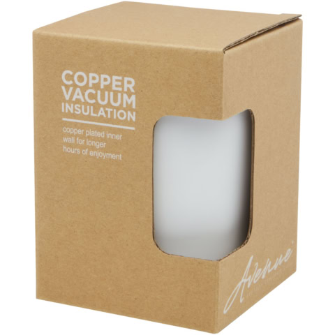 Lagan 330 ml Kupfer-Vakuum Isolierbecher mit Bambusdeckel - weiss - Package