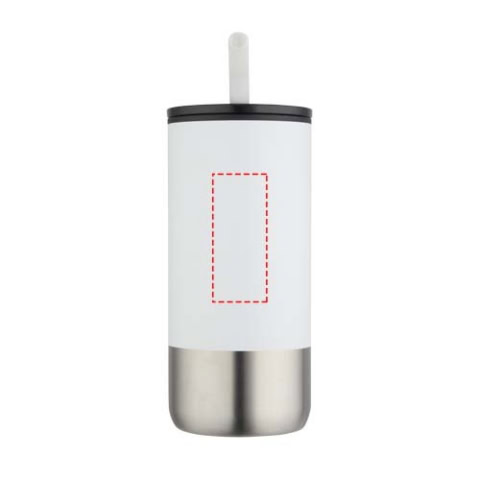 Grayson 480 ml RCS recycelter Isolierbecher mit Trinkhalm - weiss – Bild 7