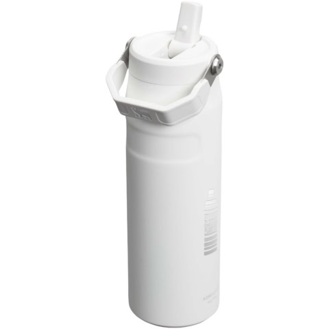 Stanley IceFlow™ 2.0 700 ml Flasche mit Flip-Trinkhalm - weiß gefrosted - Logo 1