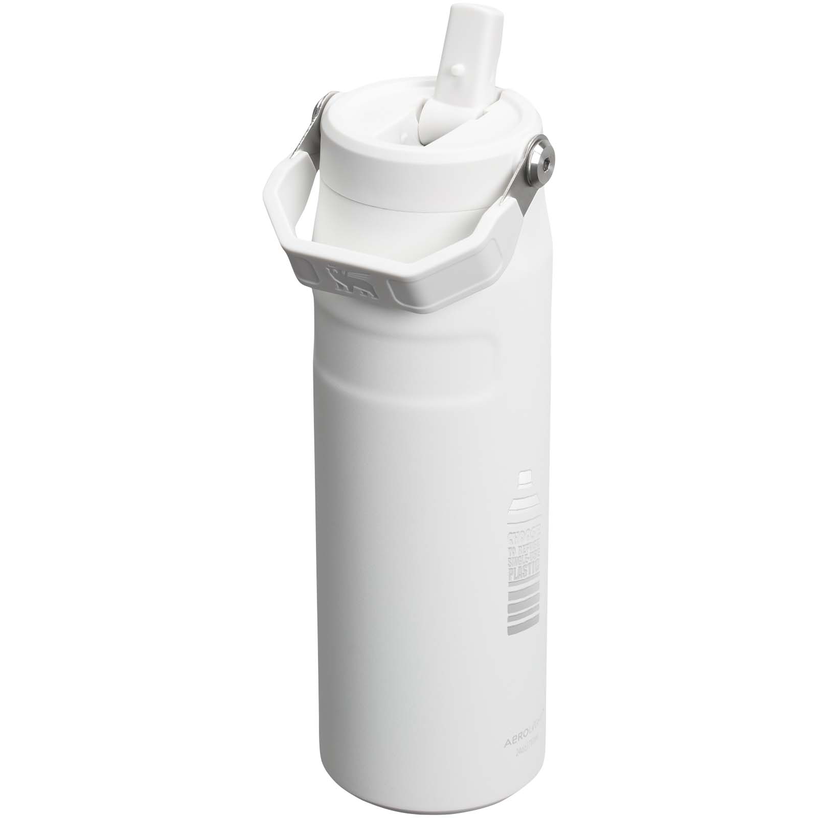 Stanley IceFlow™ 2.0 700 ml Flasche mit Flip-Trinkhalm - weiß gefrosted - Logo 1