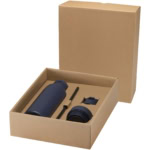 Illuminate 650 ml RCS-zertifizierte doppelwandige Trinkflasche aus recyceltem Edelstahl mit 3-teiligem Deckelset - navy - Hauptfoto