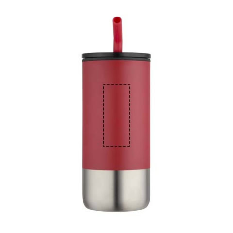Grayson 480 ml RCS recycelter Isolierbecher mit Trinkhalm - rot – Bild 7