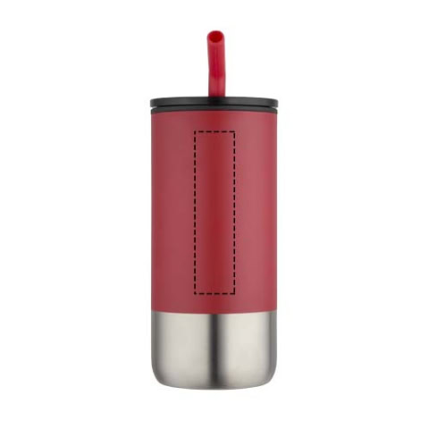 Grayson 480 ml RCS recycelter Isolierbecher mit Trinkhalm - rot – Bild 9