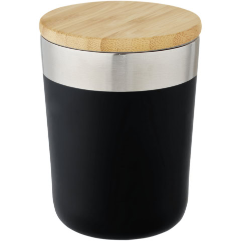 Lagan 330 ml Kupfer-Vakuum Isolierbecher mit Bambusdeckel - schwarz - Extra 1