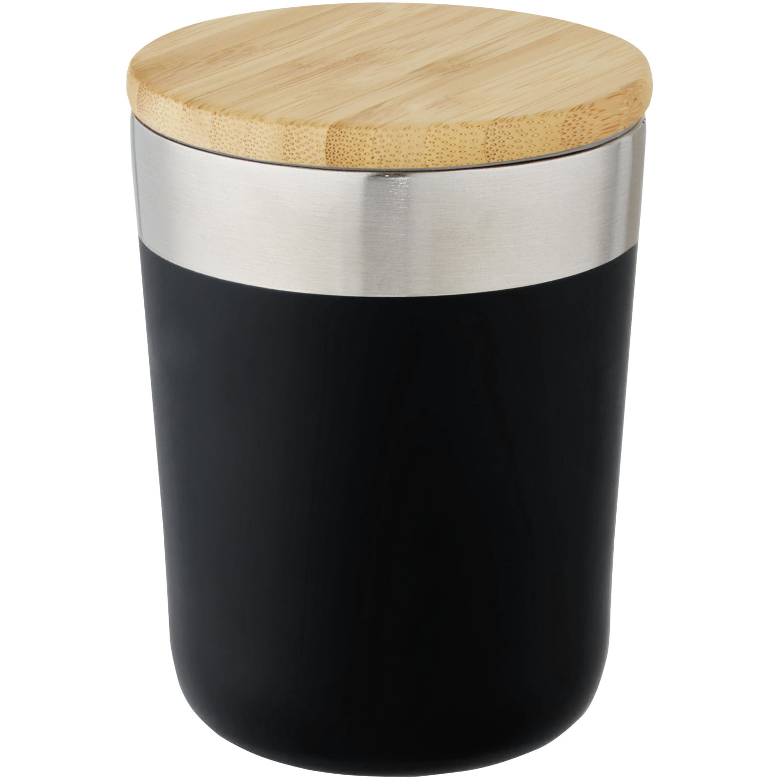 Lagan 330 ml Kupfer-Vakuum Isolierbecher mit Bambusdeckel - schwarz - Extra 1