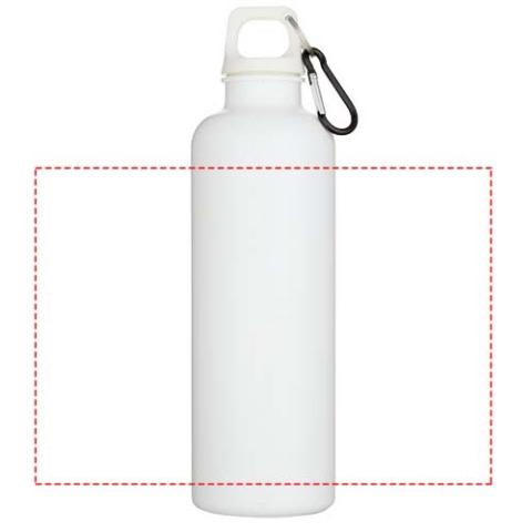 Oregon 750 ml einfarbige RS-zertifizierte Wasserflasche aus recyceltem Kunststoff mit Karabinerhaken - weiss – Bild 6