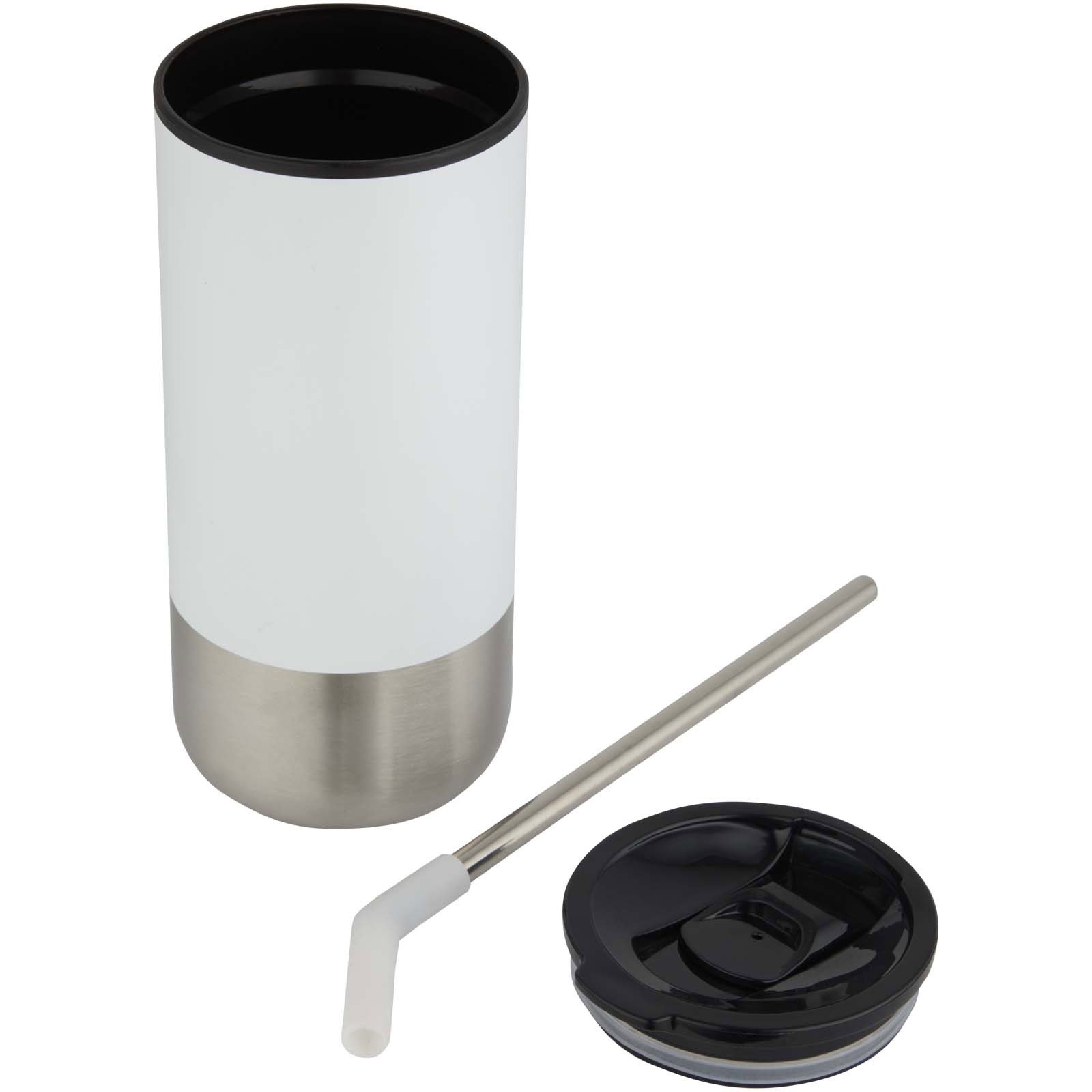 Grayson 480 ml RCS recycelter Isolierbecher mit Trinkhalm - weiss - Extra 2