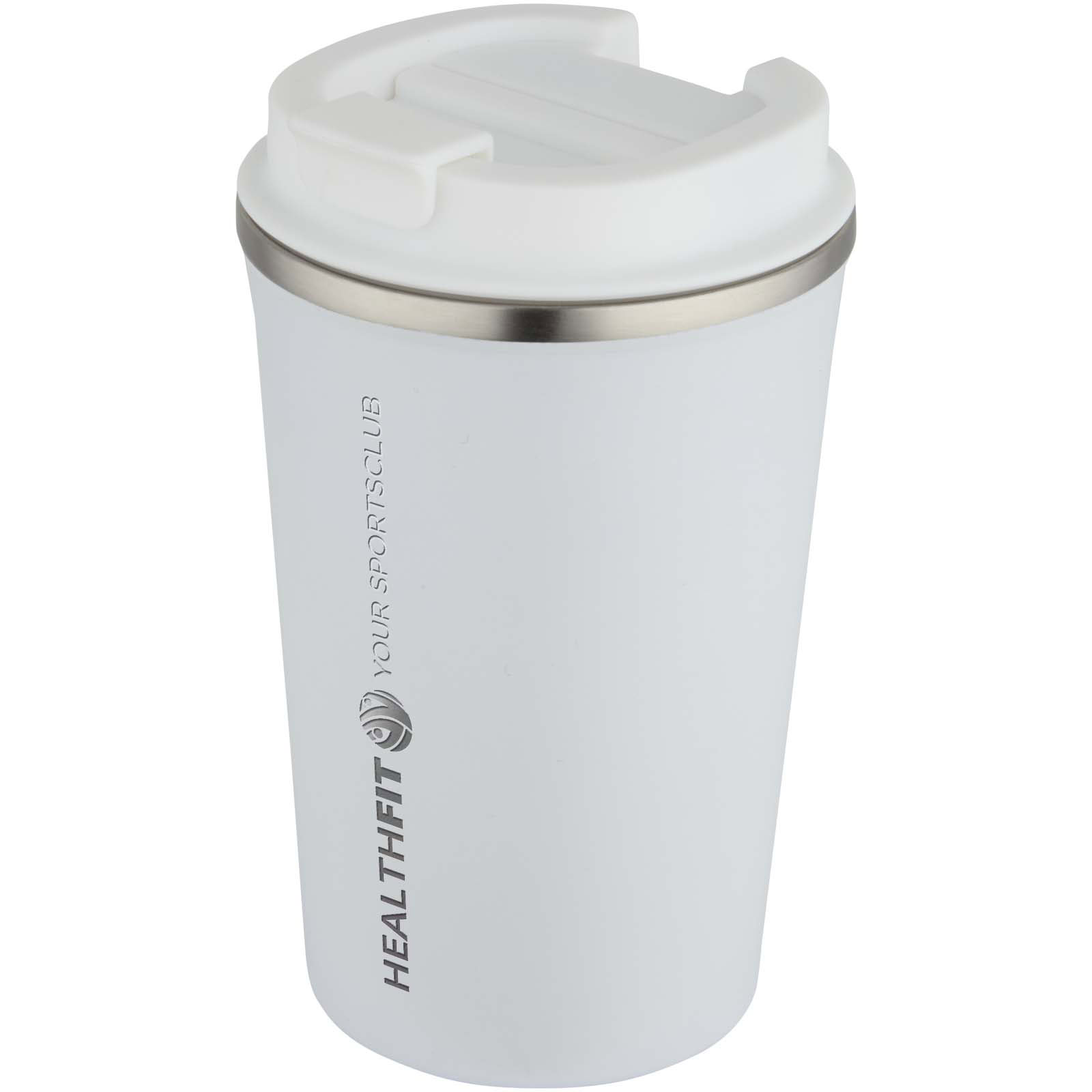 vakuumisolierter Becher aus Edelstahl - weiss - Hauptfoto
