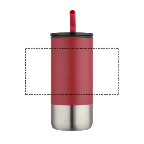 Grayson 480 ml RCS recycelter Isolierbecher mit Trinkhalm - rot – Bild 8