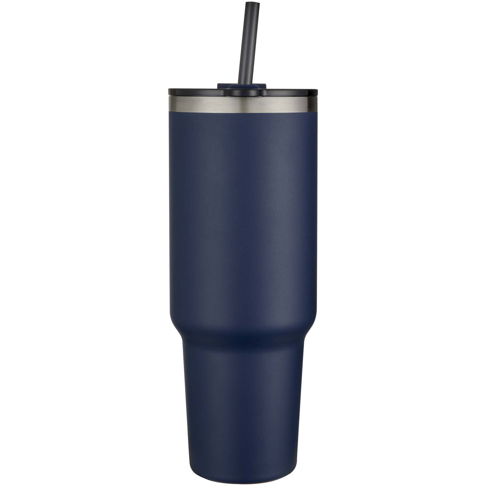 Sydney 1200 ml doppelwandiger RCS-zertifizierter Kupfer-Vakuum Isolierbecher mit Strohhalm - navy - Vorderseite