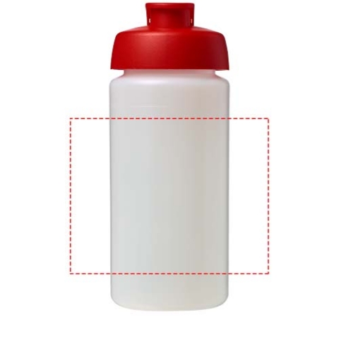 Baseline® Plus grip 500 ml Sportflasche mit Klappdeckel - transparent / rot – Bild 4