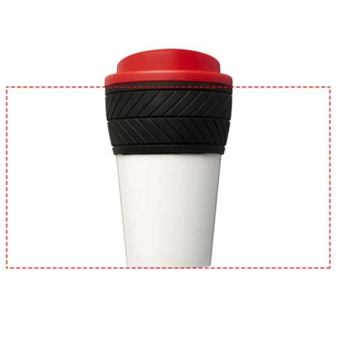Brite-Americano® 350 ml Isolierbecher mit Schutzring Reifen-Design - rot – Bild 4