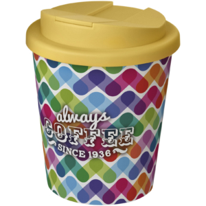 Brite-Americano® Espresso 250 ml Isolierbecher mit auslaufsicherem Schraubverschluss – weiss / gelb