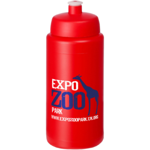 Baseline® Plus grip 500 ml Sportflasche mit Sportdeckel - rot - Logo 1