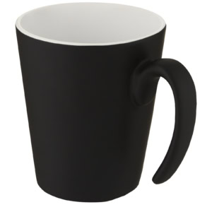 Oli 360 ml Keramikbecher mit Henkel – weiss / schwarz
