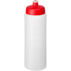 Baseline® Plus grip 750 ml Sportflasche mit Sportdeckel – transparent / rot
