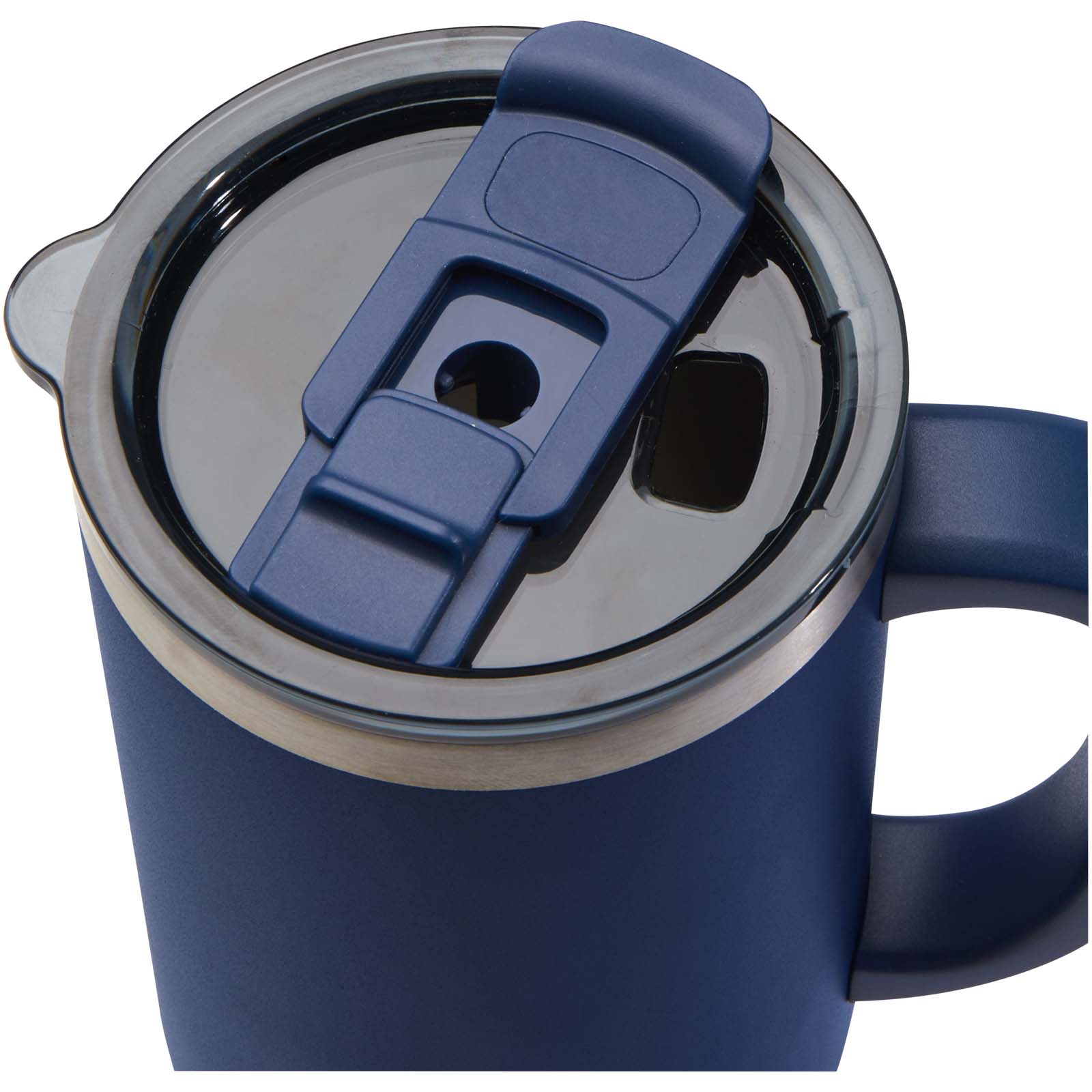Sydney 1200 ml doppelwandiger RCS-zertifizierter Kupfer-Vakuum Isolierbecher mit Strohhalm - navy - Detail 1