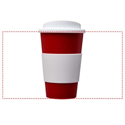 Americano® 350 ml Isolierbecher mit Schutzring - rot / weiss – Bild 8