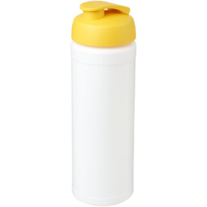 Baseline® Plus grip 750 ml Sportflasche mit Klappdeckel – weiss / gelb
