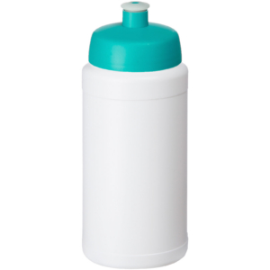 Baseline® Plus 500 ml Flasche mit Sportdeckel – weiss / aquablau