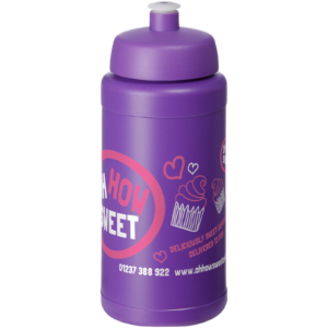 Baseline® Plus 500 ml Flasche mit Sportdeckel - lila - Logo 1