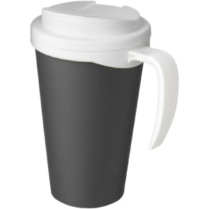 Americano® Grande 350 ml Isolierbecher mit auslaufsicherem Schraubverschluss – grau / weiss