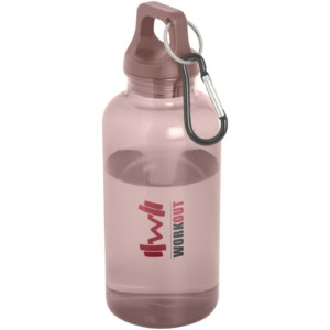 Oregon 400 ml RCS-zertifizierte Trinkflasche aus recyceltem Kunststoff mit Karabiner - altrosa - Logo 1