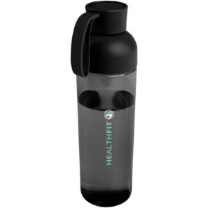 Illuminate 600 ml RPET-Wasserflasche - schwarz - Logo 1