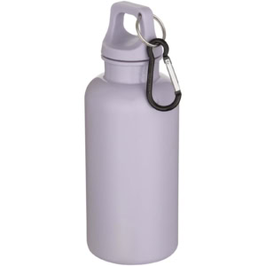 Oregon 400 ml einfarbige RS-zertifizierte Trinkflasche aus recyceltem Kunststoff mit Karabinerhaken – fliederfarben