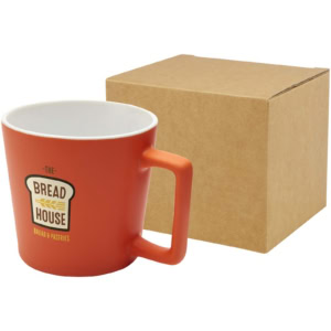 Cali 370 ml Keramiktasse mit matter Oberfläche - orange - Logo 1