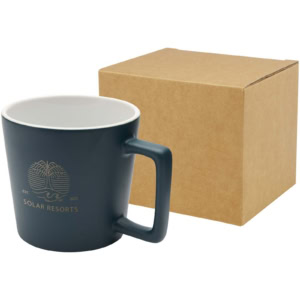 Cali 370 ml Keramiktasse mit matter Oberfläche - tiefseeblau - Logo 1