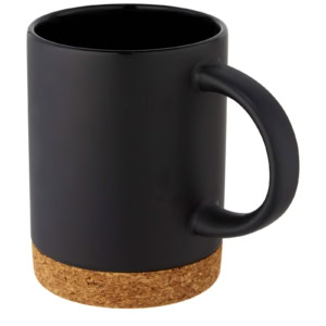 Neiva 425 ml Keramiktasse mit Korkboden – schwarz