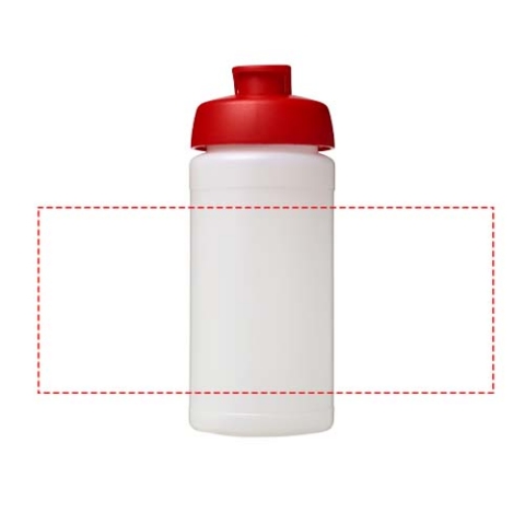 Baseline® Plus 500 ml Sportflasche mit Klappdeckel - transparent / rot – Bild 5