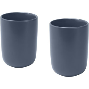 Male 350 ml Keramiktassen – 2er-Set, matt – hale blau