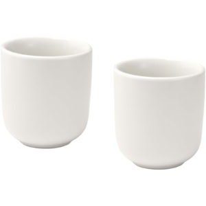 Male 90 ml Keramik Espressotassen – 2er Set, matt – weiss