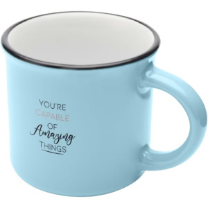 Bari Keramiktasse 240 ml mit glänzender Oberfläche - riffblau - Logo 1