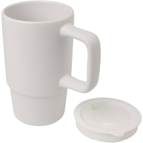 Carter 450 ml Keramiktasse mit Kunststoffdeckel - weiss - Extra 1