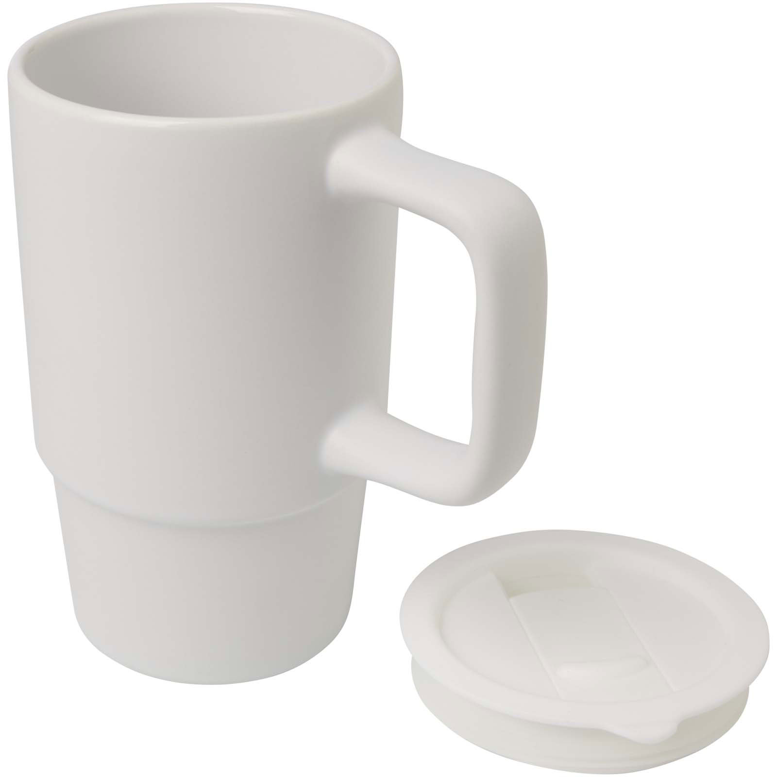 Carter 450 ml Keramiktasse mit Kunststoffdeckel - weiss - Extra 1