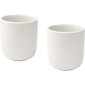 Male 200 ml Keramiktassen – 2er-Set, matt – weiss