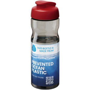 H2O Active® Eco POP Base 650 ml Sportflasche mit Klappdeckel - kohle - Logo 1