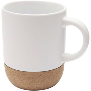 Bari 300 ml Sublimation Keramiktasse mit Korkdetails – weiss