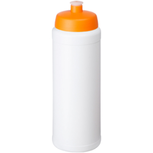 Baseline® Plus grip 750 ml Sportflasche mit Sportdeckel – weiss / orange