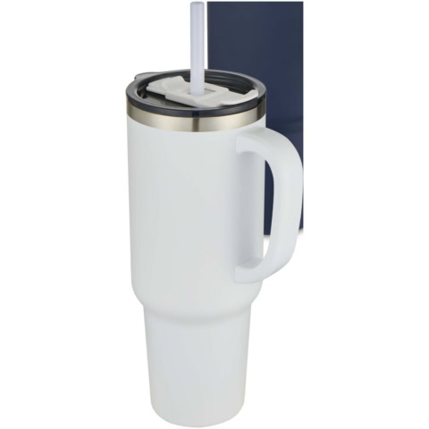 Sydney 1200 ml doppelwandiger RCS-zertifizierter Kupfer-Vakuum Isolierbecher mit Strohhalm - navy - Gruppe