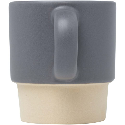 Olympia 130 ml stapelbarer Expresso Becher mit Tonboden - grau - Rückseite