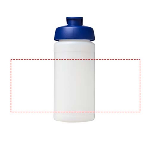 Baseline® Plus 500 ml Sportflasche mit Klappdeckel - transparent / blau – Bild 5