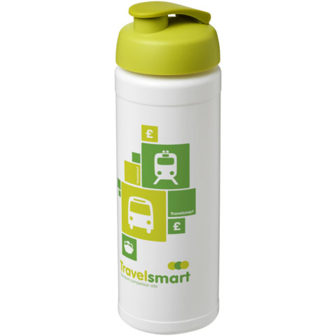 Baseline® Plus 750 ml Flasche mit Klappdeckel - weiss - Logo 1
