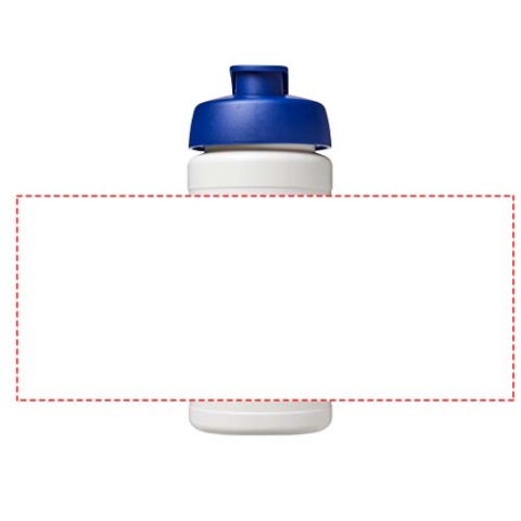 Baseline® Plus 500 ml Sportflasche mit Klappdeckel - weiss / blau – Bild 6